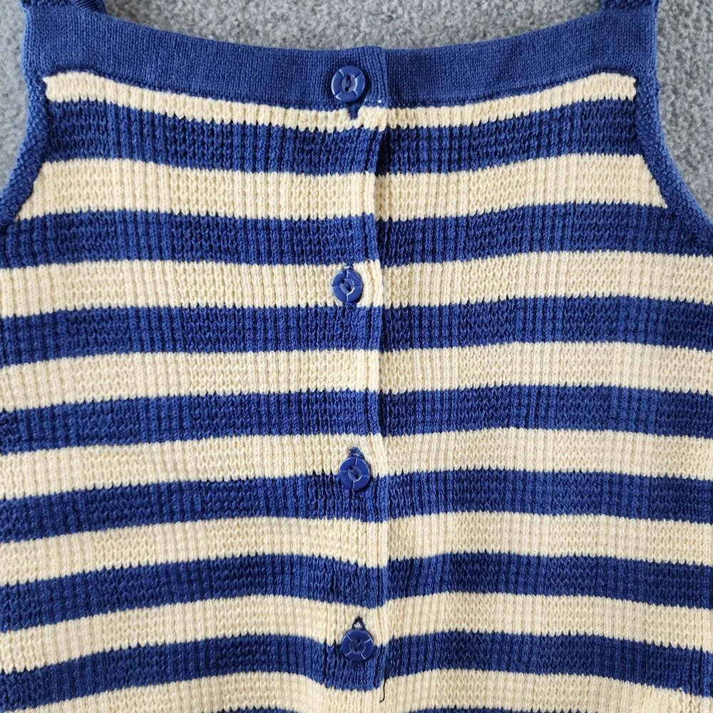 Polo Ralph Lauren Sleeveless Striped Sweater Top&Shorts Set Girls 6X Blue/Cream
